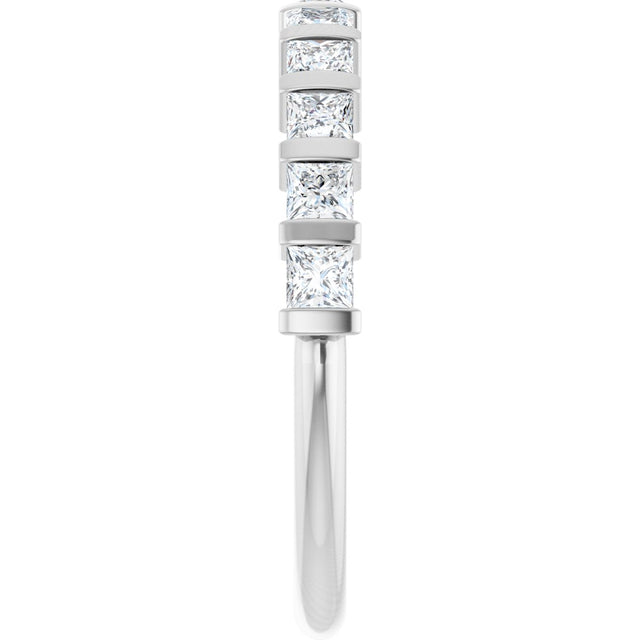 Platinum Square Lab-Grown Diamond Bar Channel-Set Anniversary Band – 1/3–1 1/2 CTW - view 4