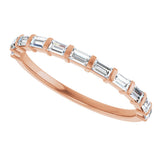 10K Gold Straight Baguette Lab-Grown Diamond Bar Channel-Set Anniversary Band – 1/5–1/2 CTW (Style 123675) - Rose Gold - view 5