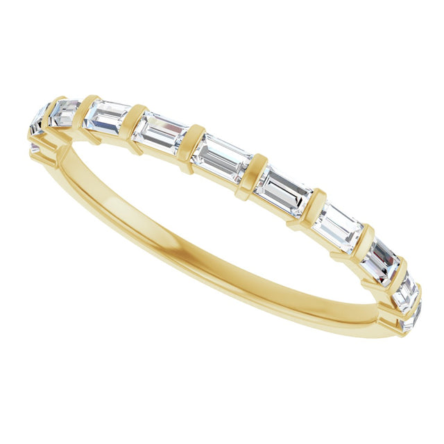 10K Gold Straight Baguette Natural Diamond Bar Channel-Set Anniversary Band – 1/5–5/8 CTW (Style 123675) - Yellow Gold - view 5