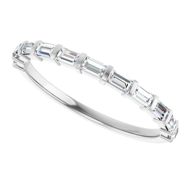 10K Gold Straight Baguette Natural Diamond Bar Channel-Set Anniversary Band – 1/5–5/8 CTW (Style 123675) - White Gold - view 5