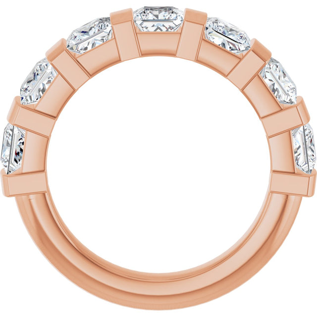 10K Gold Square Natural Diamond Bar Channel-Set Anniversary Band – 1 3/8–2 3/4 CTW (Style 123675) - Rose Gold - view 2