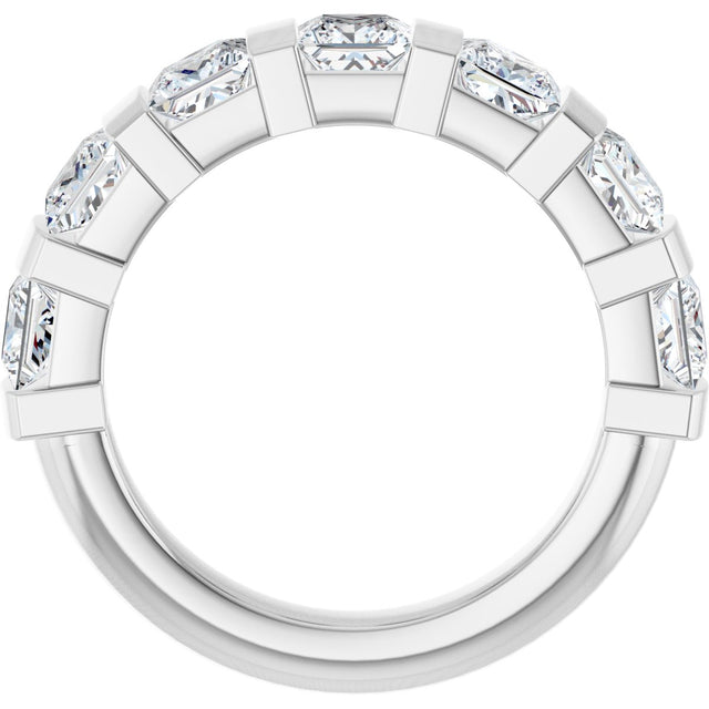 10K Gold Square Lab-Grown Diamond Bar Channel-Set Anniversary Band – 1 1/3–2 3/4 CTW (Style 123675) - White Gold - view 2