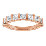 10K Gold Square Lab-Grown Diamond Bar Channel-Set Anniversary Band – 1/3–9/10 CTW - Rose Gold - view 3