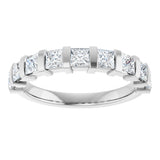 10K Gold Square Natural Diamond Bar Channel-Set Anniversary Band – 3/8–1 1/6 CTW - White Gold - view 3