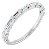 10K Gold Straight Baguette Natural Diamond Bar Channel-Set Anniversary Band – 1/5–5/8 CTW (Style 123675) - White Gold