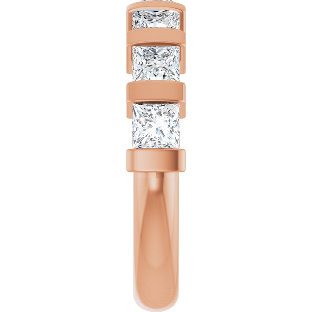 10K Gold Square Natural Diamond Bar Channel-Set Anniversary Band – 1 3/8–2 3/4 CTW (Style 123675) - Rose Gold - view 4
