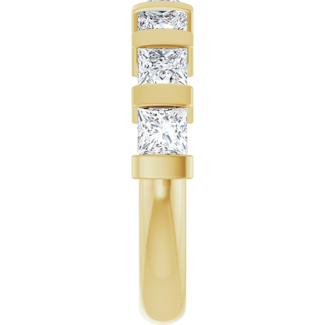 10K Gold Square Lab-Grown Diamond Bar Channel-Set Anniversary Band – 1 1/3–2 3/4 CTW (Style 123675) - Yellow Gold - view 4