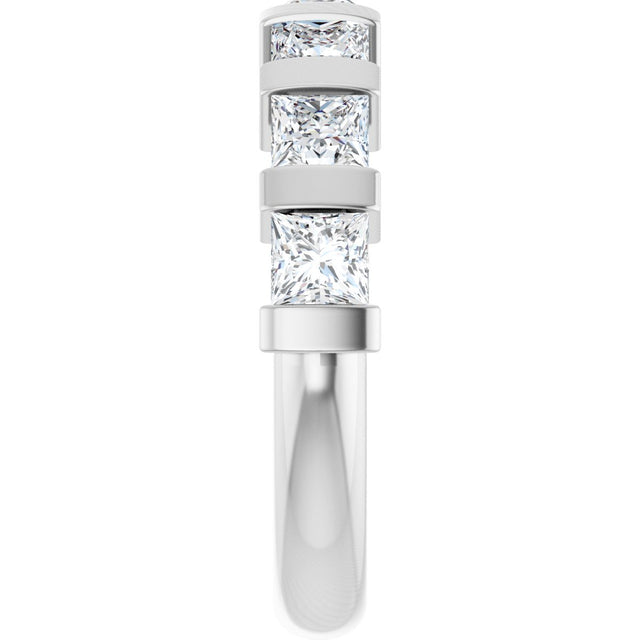 10K Gold Square Lab-Grown Diamond Bar Channel-Set Anniversary Band – 1 1/3–2 3/4 CTW (Style 123675) - White Gold - view 4