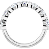 10K Gold Round Lab-Grown Diamond Bar Channel-Set Anniversary Band – 7/8–1 1/3 CTW - White Gold - view 2