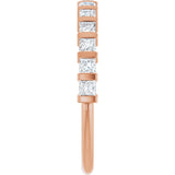 10K Gold Square Lab-Grown Diamond Bar Channel-Set Anniversary Band – 1/3–9/10 CTW - Rose Gold - view 4