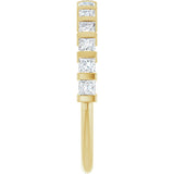 10K Gold Square Natural Diamond Bar Channel-Set Anniversary Band – 3/8–1 1/6 CTW - Yellow Gold - view 4