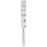 10K Gold Square Lab-Grown Diamond Bar Channel-Set Anniversary Band – 1/3–9/10 CTW - White Gold - view 4