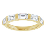 10K Gold Emerald Lab-Grown Diamond Bar Channel-Set Anniversary Band – 1 5/8–2 1/2 CTW (Style 123675) - Yellow Gold - view 3