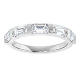 10K Gold Emerald Lab-Grown Diamond Bar Channel-Set Anniversary Band – 1 5/8–2 1/2 CTW (Style 123675) - White Gold - view 3