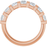 10K Gold Square Lab-Grown Diamond Bar Channel-Set Anniversary Band – 1 1/3–2 3/4 CTW (Style 123675) - Rose Gold - view 2