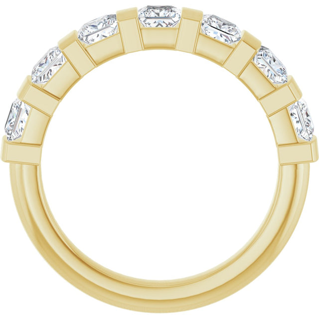 10K Gold Square Natural Diamond Bar Channel-Set Anniversary Band – 1 3/8–2 3/4 CTW (Style 123675) - Yellow Gold - view 2