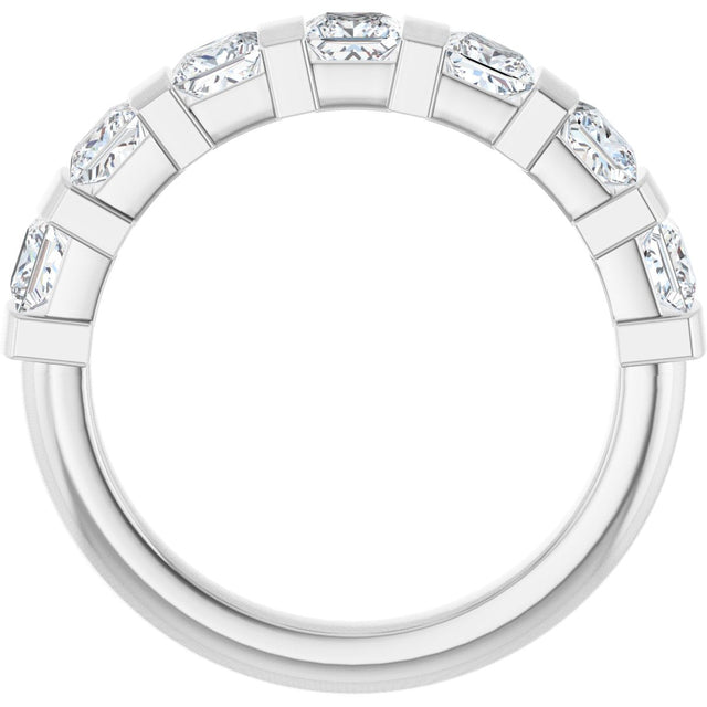 10K Gold Square Lab-Grown Diamond Bar Channel-Set Anniversary Band – 1 1/3–2 3/4 CTW (Style 123675) - White Gold - view 2
