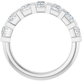 10K Gold Square Natural Diamond Bar Channel-Set Anniversary Band – 1 3/8–2 3/4 CTW (Style 123675) - White Gold - view 2