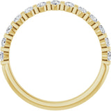 14K Gold Round Natural Diamond Bar Channel-Set Anniversary Band – 1/4–3/4 CTW - Yellow Gold - view 2