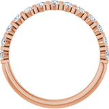 14K Gold Round Lab-Grown Diamond Bar Channel-Set Anniversary Band – 1/4–3/4 CTW - Rose Gold - view 2