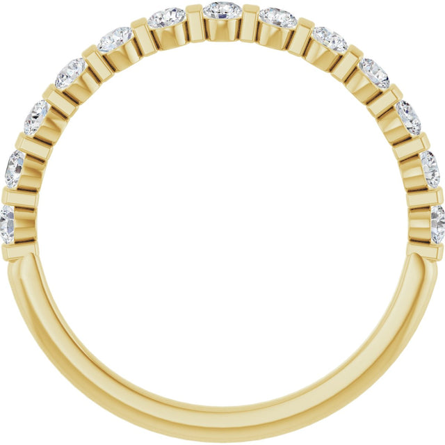 10K Gold Round Natural Diamond Bar Channel-Set Anniversary Band – 1/5–5/8 CTW (Style 123675) - Yellow Gold - view 2