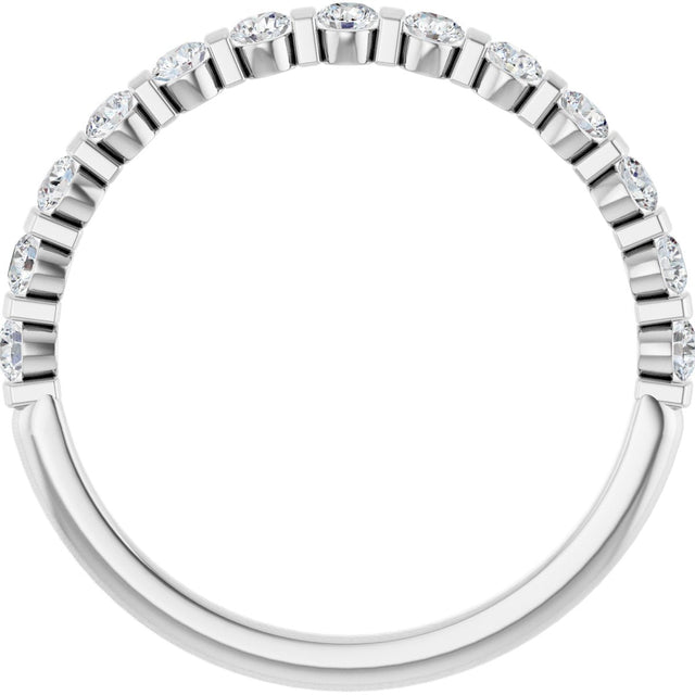 Platinum Round Natural Diamond Bar Channel-Set Anniversary Band – 1/4–3/4 CTW - view 2