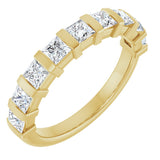 10K Gold Square Natural Diamond Bar Channel-Set Anniversary Band – 3/8–1 1/6 CTW - Yellow Gold