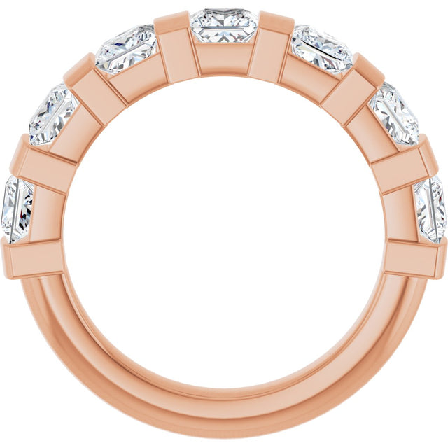 10K Gold Square Lab-Grown Diamond Bar Channel-Set Anniversary Band – 1 1/3–2 3/4 CTW (Style 123675) - Rose Gold - view 2
