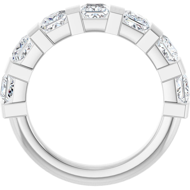 10K Gold Square Natural Diamond Bar Channel-Set Anniversary Band – 1 3/8–2 3/4 CTW (Style 123675) - White Gold - view 2