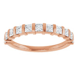 10K Gold Square Lab-Grown Diamond Bar Channel-Set Anniversary Band – 1/3–9/10 CTW - Rose Gold - view 3