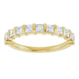 10K Gold Square Natural Diamond Bar Channel-Set Anniversary Band – 3/8–1 1/6 CTW - Yellow Gold - view 3