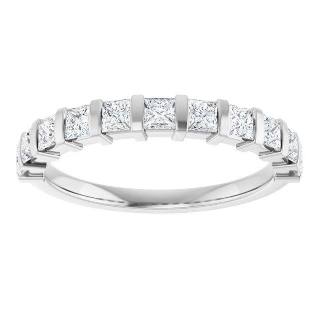 Platinum Square Lab-Grown Diamond Bar Channel-Set Anniversary Band – 1/3–1 1/2 CTW - view 3