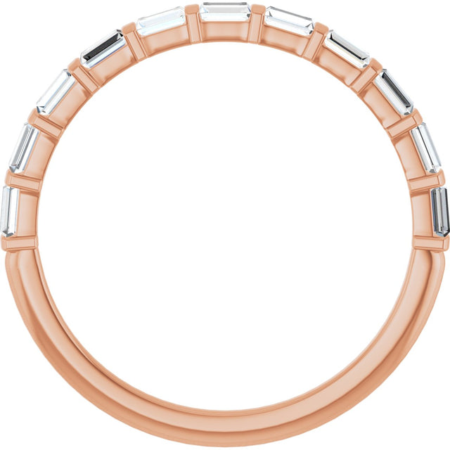10K Gold Straight Baguette Lab-Grown Diamond Bar Channel-Set Anniversary Band – 1/5–1/2 CTW (Style 123675) - Rose Gold - view 2