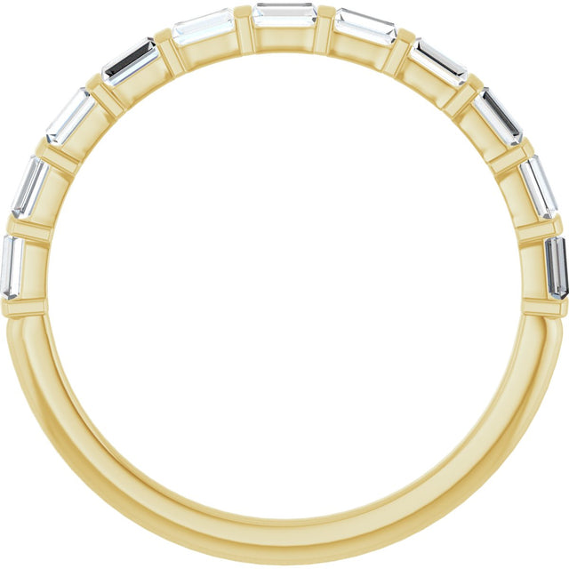 10K Gold Straight Baguette Natural Diamond Bar Channel-Set Anniversary Band – 1/5–5/8 CTW (Style 123675) - Yellow Gold - view 2