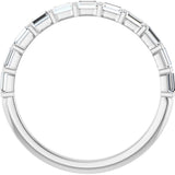 10K Gold Straight Baguette Lab-Grown Diamond Bar Channel-Set Anniversary Band – 1/5–1/2 CTW (Style 123675) - White Gold - view 2