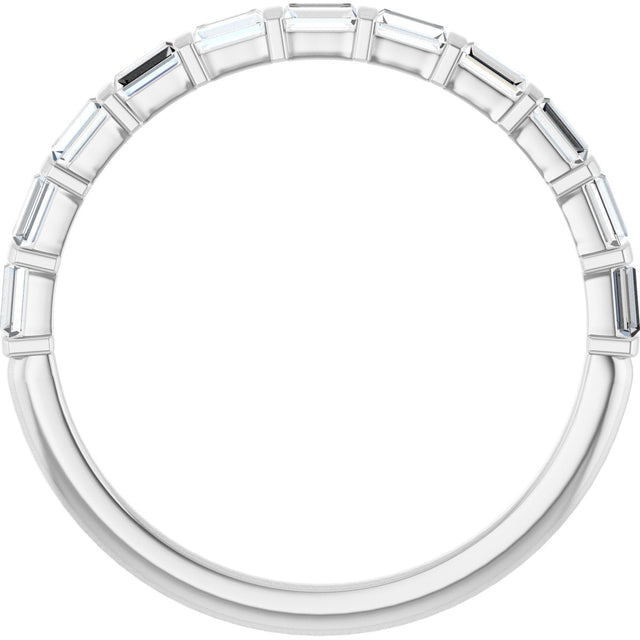 10K Gold Straight Baguette Lab-Grown Diamond Bar Channel-Set Anniversary Band – 1/5–1/2 CTW (Style 123675) - White Gold - view 2