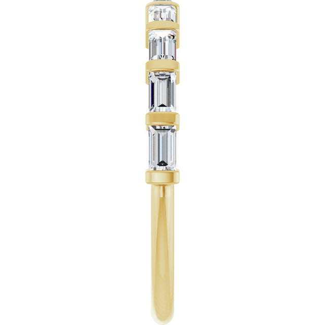 10K Gold Straight Baguette Natural Diamond Bar Channel-Set Anniversary Band – 1/5–5/8 CTW (Style 123675) - Yellow Gold - view 4