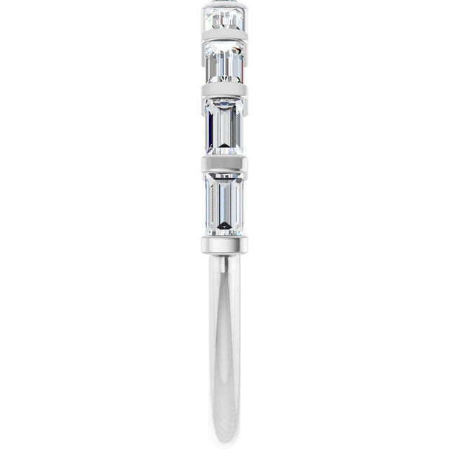 10K Gold Straight Baguette Lab-Grown Diamond Bar Channel-Set Anniversary Band – 1/5–1/2 CTW (Style 123675) - White Gold - view 4