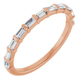 10K Gold Straight Baguette Lab-Grown Diamond Bar Channel-Set Anniversary Band – 1/5–1/2 CTW (Style 123675) - Rose Gold