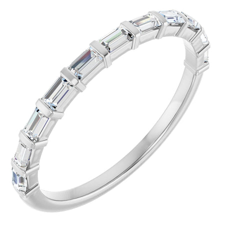 10K Gold Straight Baguette Lab-Grown Diamond Bar Channel-Set Anniversary Band – 1/5–1/2 CTW (Style 123675) - White Gold