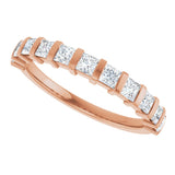 10K Gold Square Lab-Grown Diamond Bar Channel-Set Anniversary Band – 1/3–9/10 CTW - Rose Gold - view 5
