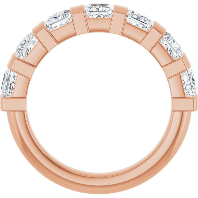 10K Gold Square Lab-Grown Diamond Bar Channel-Set Anniversary Band – 1 1/3–2 3/4 CTW (Style 123675) - Rose Gold - view 2