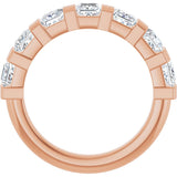 10K Gold Square Natural Diamond Bar Channel-Set Anniversary Band – 1 3/8–2 3/4 CTW (Style 123675) - Rose Gold - view 2