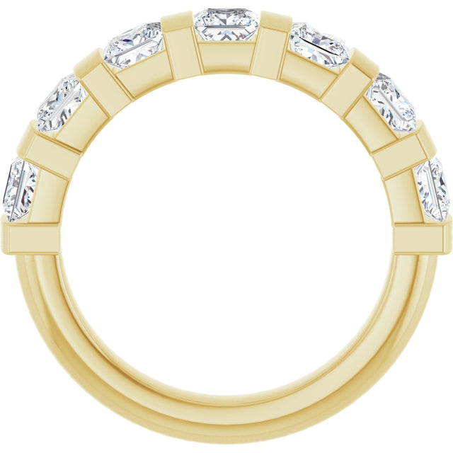 10K Gold Square Lab-Grown Diamond Bar Channel-Set Anniversary Band – 1 1/3–2 3/4 CTW (Style 123675) - Yellow Gold - view 2