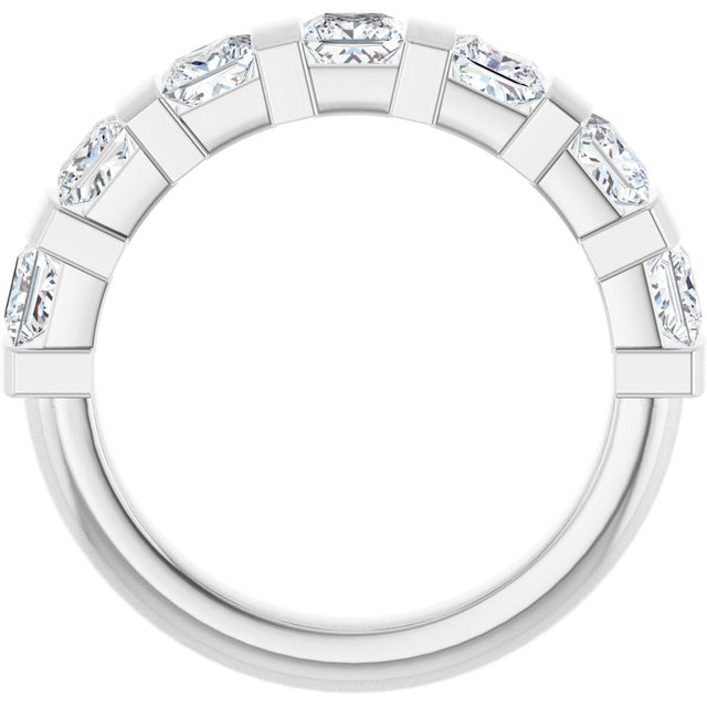 10K Gold Square Lab-Grown Diamond Bar Channel-Set Anniversary Band – 1 1/3–2 3/4 CTW (Style 123675) - White Gold - view 2