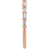 10K Gold Straight Baguette Natural Diamond Bar Channel-Set Anniversary Band – 1/5–5/8 CTW (Style 123675) - Rose Gold - view 4
