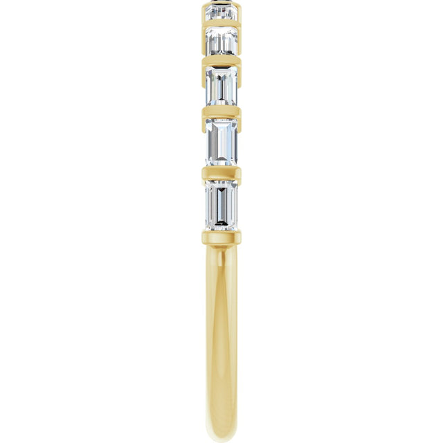 10K Gold Straight Baguette Natural Diamond Bar Channel-Set Anniversary Band – 1/5–5/8 CTW (Style 123675) - Yellow Gold - view 4