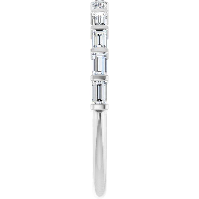 Platinum Straight Baguette Natural Diamond Bar Channel-Set Anniversary Band – 1/5–3/4 CTW - view 4
