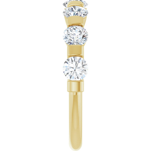 10K Gold Round Lab-Grown Diamond Bar Channel-Set Anniversary Band – 7/8–1 1/3 CTW - Yellow Gold - view 4