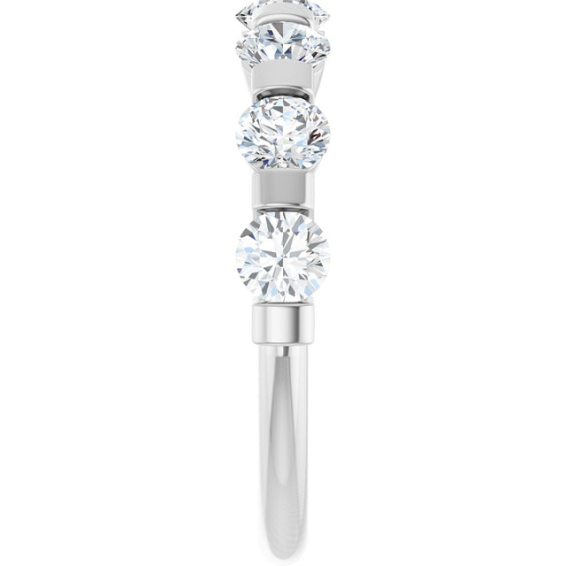 10K Gold Round Lab-Grown Diamond Bar Channel-Set Anniversary Band – 7/8–1 1/3 CTW - White Gold - view 4
